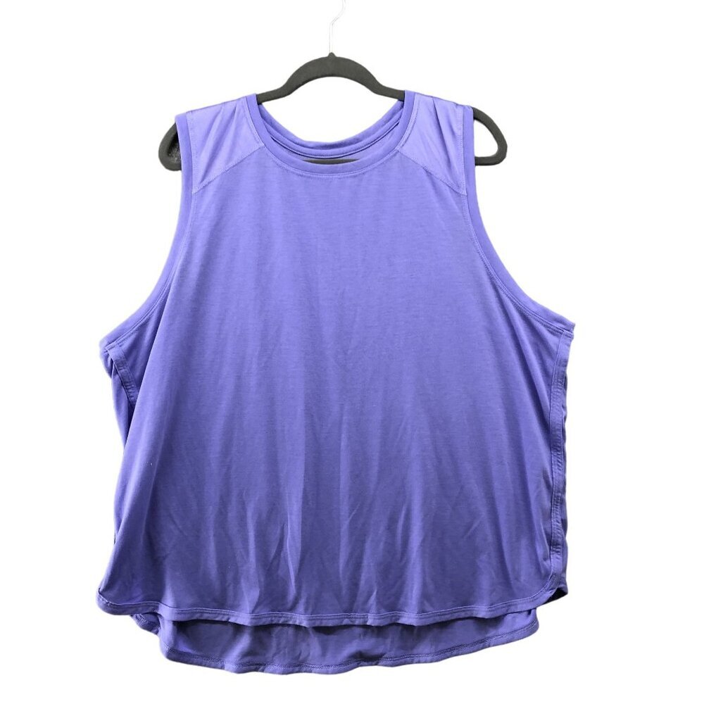 Athletic Works Active Tank Top Womens 3XL XXL Plus Size 22 Purple Crewneck